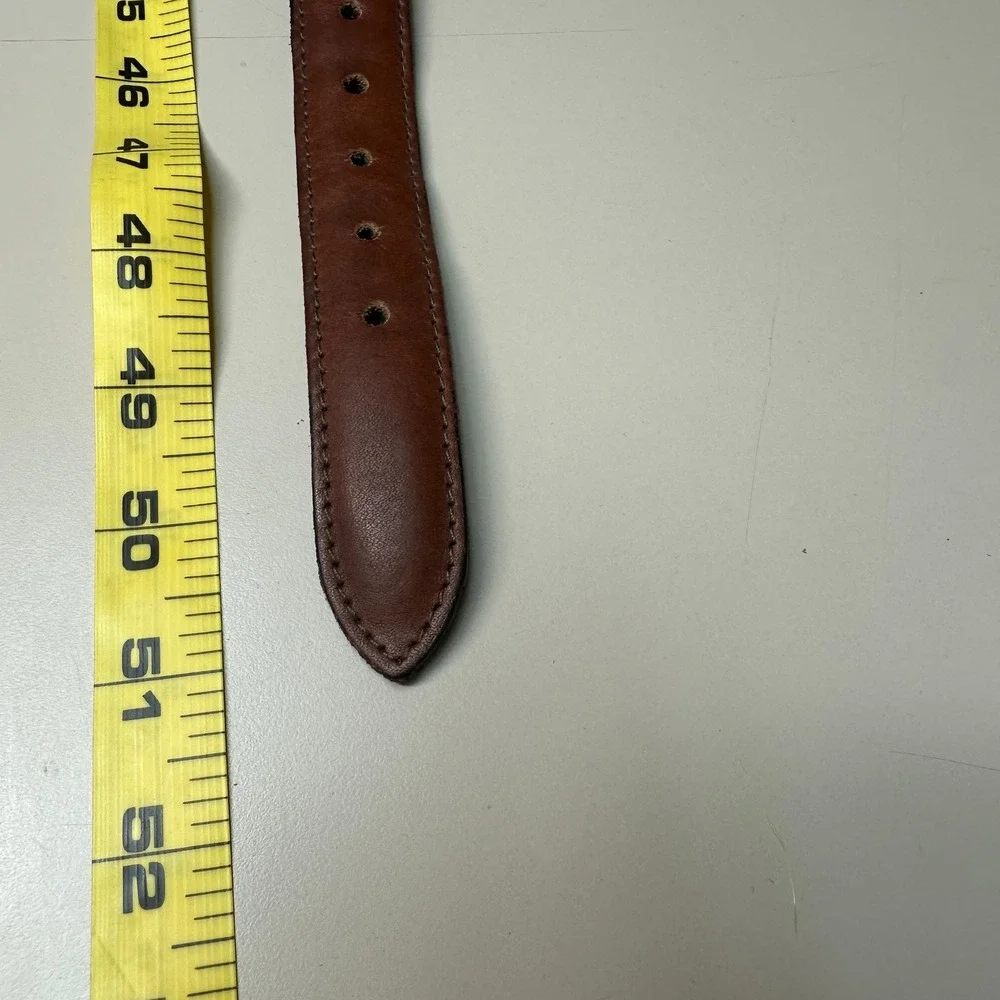 Barrons-Hunter Navy Canvas Brown Leather Surcingle Belt Brass Buckle Made in USA